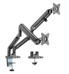 Brateck Epic Gas Spring Aluminum Dual Monitor Arm - Space Grey