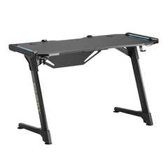 Brateck RGB Lighting Gaming Desk with Rear Baffle - Black