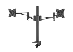 Brateck Dual Monitor Mount w/Arm & Desk Clamp - Black