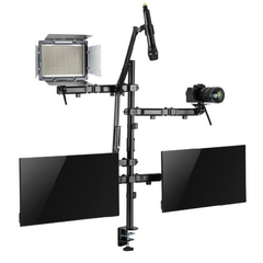 Brateck Dual-Monitor All-in-One Studio Setup Desktop Mount - Black
