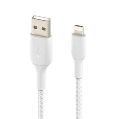 Belkin BOOST CHARGE 1m Braided Lightning to USB-A Cable - White