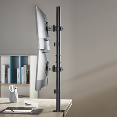 Brateck Vertical Pole Mount Dual-Screen Monitor Mount - Black