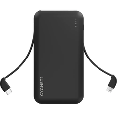 Cygnett ChargeUp 10K mAh Power Bank with charging cables - Black