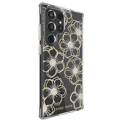 Case-Mate Floral Gems Case For Samsung Galaxy S23 Ultra-Clear/Gold