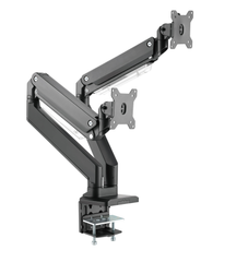 Brateck Aluminum Heavy-Duty Gas Spring Dual Monitor Arm - Black