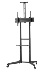Brateck Compact Steel TV Cart With Top And Center Shelf - Black