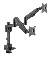 Brateck Pole-Mounted Thin Gas Spring Dual Monitor Arm - Black