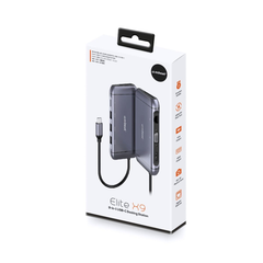 mbeat Elite X9 9 in 1 Multifunction USB-C Docking Station - Grey