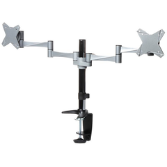 Brateck Dual Monitor Elegant Aluminum w/Arm Desk Clamp - Silver