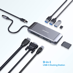 mbeat Elite X9 9 in 1 Multifunction USB-C Docking Station - Grey