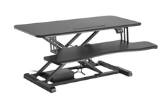 Brateck Electric Stand Desk Converter with Keyboard Tray - Black