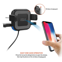 mbeat 10W Wireless Car Charger with 2.4A USB Charging - Black