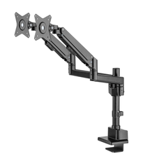 Brateck Pole-Mounted Thin Gas Spring Dual Monitor Arm - Black