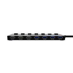 mbeat 7 Port USB 3.0 & USB 2.0 Powered Hub Manager - Black