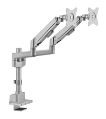 Brateck Pole-Mounted Thin Gas Spring Dual Monitor Arm - Matte Grey