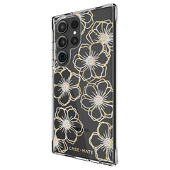 Case-Mate Floral Gems Case For Samsung Galaxy S23 Ultra-Clear/Gold