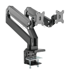 Brateck Aluminum Heavy-Duty Gas Spring Dual Monitor Arm - Black
