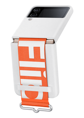 Samsung Silicone Cover With Strap For Galaxy Z Flip4 - White