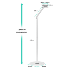 mbeat activiva Universal iPad & Tablet Floor Stand - White
