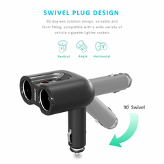 mbeat Dual Port & QC3.0 Car Charger with Cigar Lighter Splitter