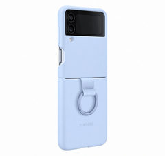 Samsung Silicone Cover With Ring For Galaxy Z Flip4 - Arctic Blue