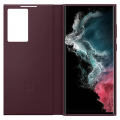 Samsung Galaxy S22 Ultra Smart Clear View Cover - Burgundy