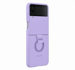 Samsung Silicone Cover With Ring For Galaxy Z Flip4 - Bora Purple