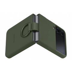Samsung Silicone Cover With Ring For Galaxy Z Flip4 - Khaki
