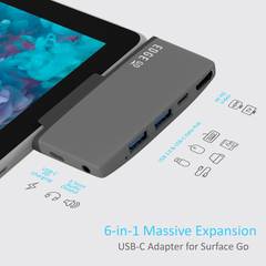 mbeat Edge Go Multifunction USB-C Hub For Surface Go - Black/Grey