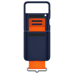 Samsung Galaxy Z Flip 3 Silicone Cover with Strap - Navy