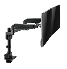 Brateck Pole-Mounted Thin Gas Spring Dual Monitor Arm - Black