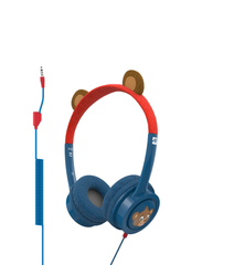 iFrogz Little Rockerz Costume Bear Headphones - Blue/Red