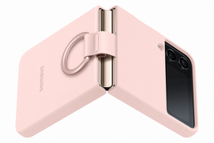 Samsung Silicone Cover With Ring For Galaxy Z Flip4 - Pink Gold