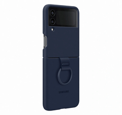 Samsung Silicone Cover With Ring For Galaxy Z Flip4 - Navy