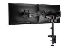 Brateck Heavy-Duty Aluminum Gas Spring Dual Monitor Arm - Black