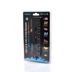 mbeat 7 Port USB 3.0 & USB 2.0 Powered Hub Manager - Black