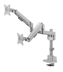 Brateck Pole-Mounted Thin Gas Spring Dual Monitor Arm - Matte Grey
