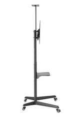Brateck Compact Steel TV Cart With Top And Center Shelf - Black
