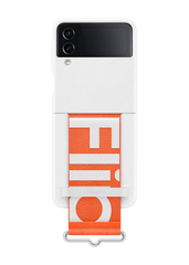 Samsung Silicone Cover With Strap For Galaxy Z Flip4 - White