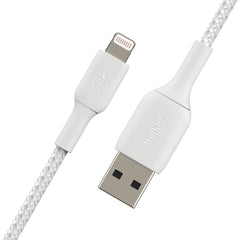 Belkin BOOST CHARGE 2m Braided Lightning to USB-A Cable - White