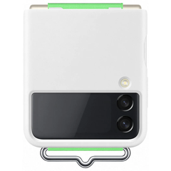 Samsung Galaxy Z Flip 3 Silicone Cover with Strap - White