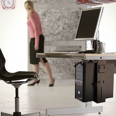 Brateck Adjustable Under-Desk ATX Case Mount with Sliding Track