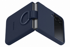 Samsung Silicone Cover With Ring For Galaxy Z Flip4 - Navy