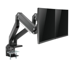 Brateck Aluminum Heavy-Duty Gas Spring Dual Monitor Arm - Black