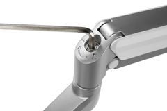 Brateck Epic Gas Spring Aluminum Dual Monitor Arm - Gloss Grey