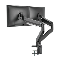 Brateck Aluminum Heavy-Duty Gas Spring Dual Monitor Arm - Black