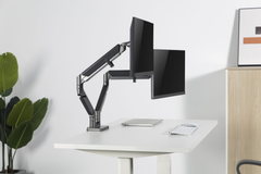 Brateck Epic Gas Spring Aluminum Dual Monitor Arm - Space Grey