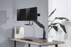 Brateck Dual Monitors Select Gas Spring Aluminum Monitor Arm - Black