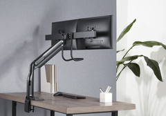 Brateck Dual Monitors Select Gas Spring Aluminum Monitor Arm - Black