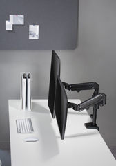 Brateck Heavy-Duty Aluminum Gas Spring Dual Monitor Arm - Black